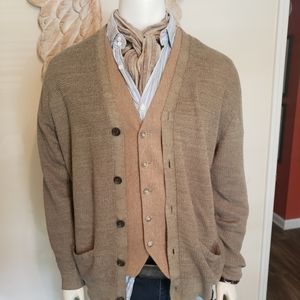 POLO MEN'S CARDIGAN LINEN/COTTON SWEATER